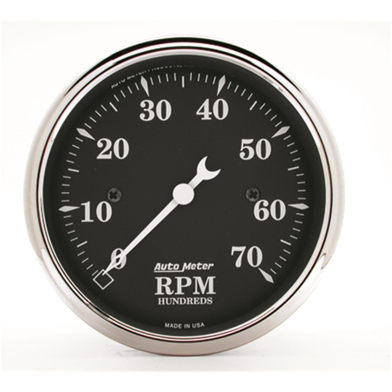 AutoMeter Old Tyme Black Series Instrument Clusters 7047-OTB Cluster, Series, Analog, Speedometer, Tach, Oil Pressure, Water Temperature, Fuel Level, Polished Panel, Chevy, Kit thumbnail 8