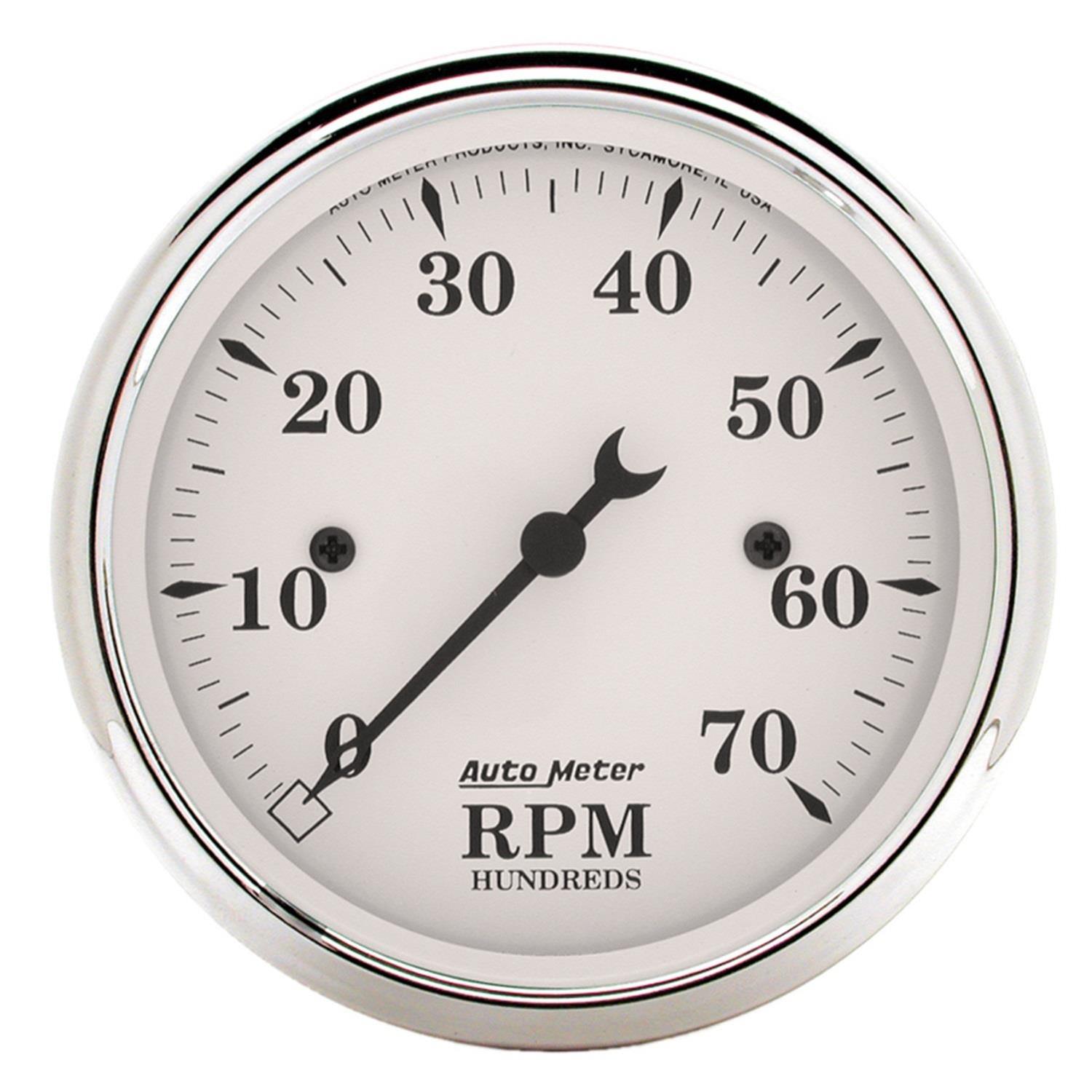 AutoMeter Old Tyme White Series Instrument Clusters for 1953-1955 F-100, F-250, F-350 - 7048-OTW Cluster, White, Analog, Speedometer, Tach, Oil Pressure, Water Temperature, Fuel Level, Voltmeter, Polished Panel, Ford, Kit thumbnail 4