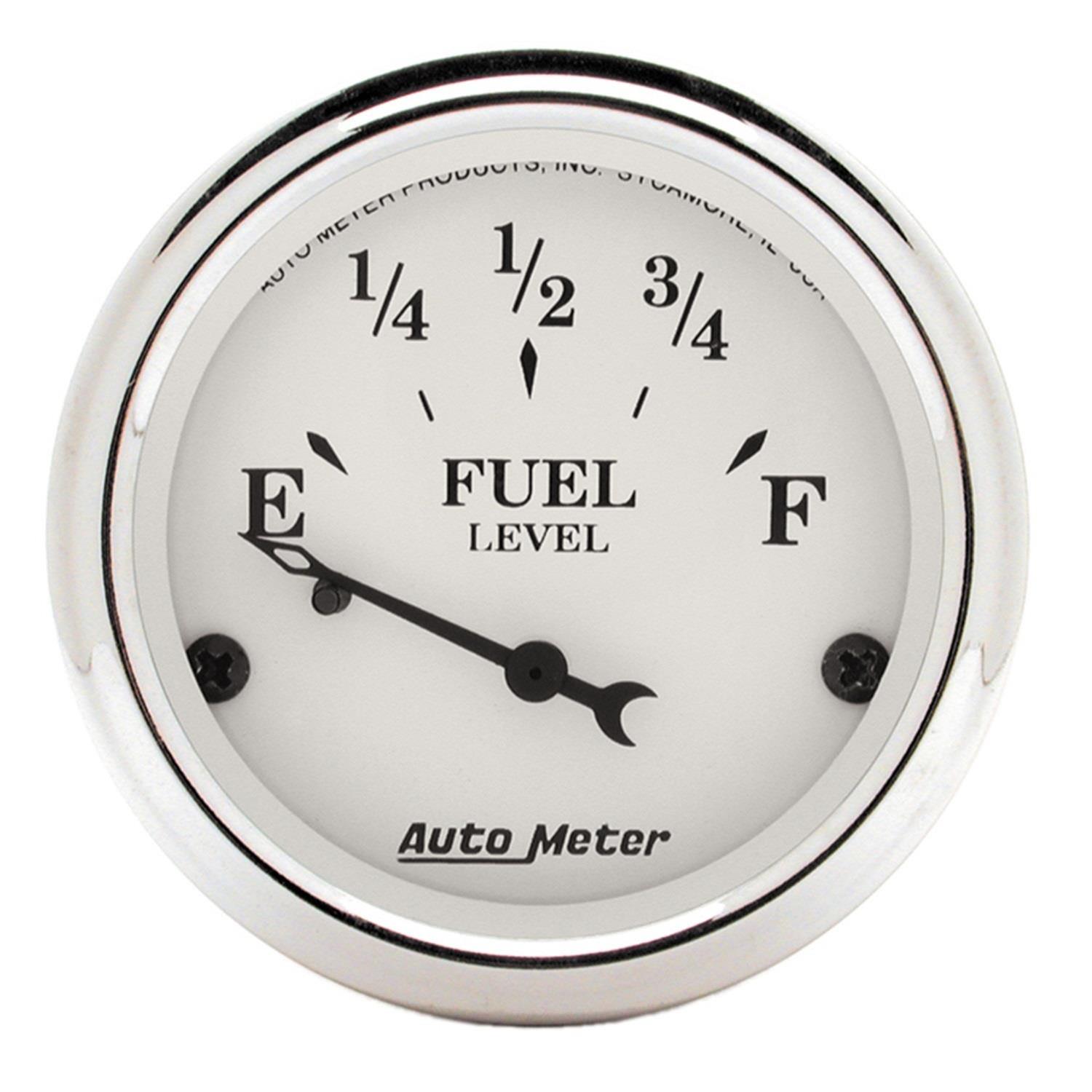 AutoMeter Old Tyme White Series Instrument Clusters for 1953-1955 F-100, F-250, F-350 - 7048-OTW Cluster, White, Analog, Speedometer, Tach, Oil Pressure, Water Temperature, Fuel Level, Voltmeter, Polished Panel, Ford, Kit thumbnail 7