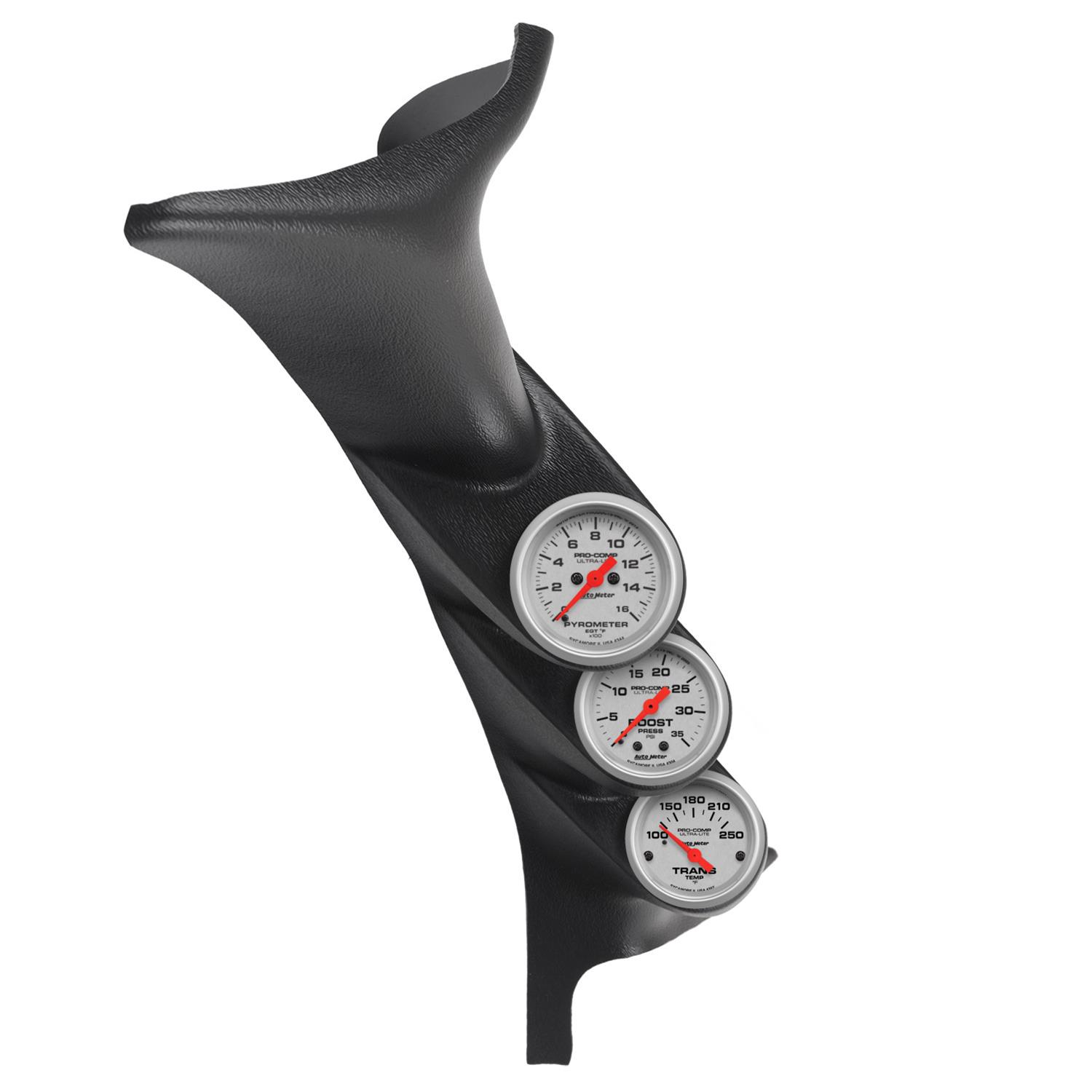 Autometer 99-06 Ford Powerstroke/SD Black Triple Pillar Ultra-Lite Gauge Kit thumbnail 4