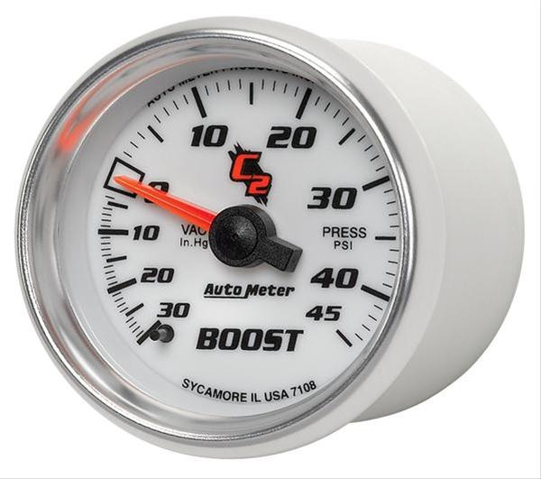 Autometer C2 52mm 30 In Hg-Vac/45 PSI Mechanical Vacuum/Boost Gauge thumbnail 3