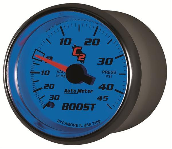 Autometer C2 52mm 30 In Hg-Vac/45 PSI Mechanical Vacuum/Boost Gauge thumbnail 6