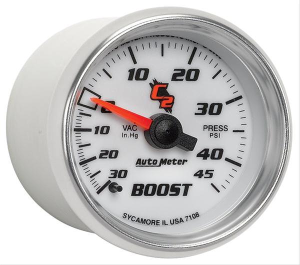 Autometer C2 52mm 30 In Hg-Vac/45 PSI Mechanical Vacuum/Boost Gauge thumbnail 4