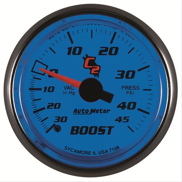 Autometer C2 52mm 30 In Hg-Vac/45 PSI Mechanical Vacuum/Boost Gauge thumbnail 2