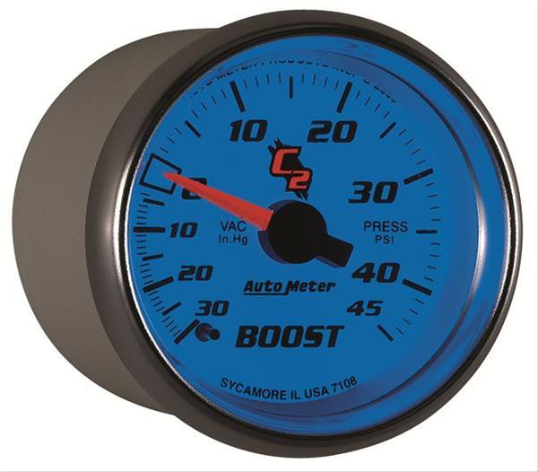 Autometer C2 52mm 30 In Hg-Vac/45 PSI Mechanical Vacuum/Boost Gauge thumbnail 5