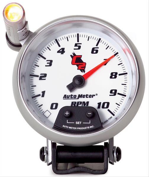 Autometer C2 3 3/4 inch 10000RPM In-Dash Tachometer w/ Ext. Quick-Lite thumbnail 3