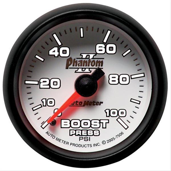 Autometer Phantom II 52.4mm Mechanical 0-100psi Boost Gauge thumbnail 2