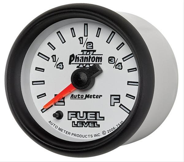 Autometer Phantom II 52mm Full Sweep Electronic 0-280 ohm Fuel Level Programmable E-F Range Gauge thumbnail 6
