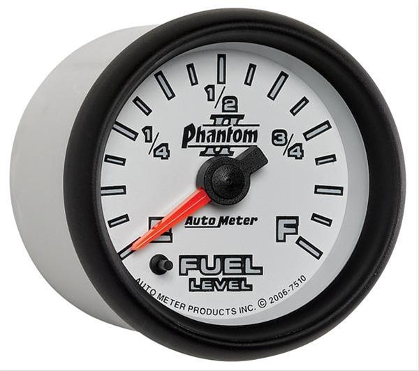 Autometer Phantom II 52mm Full Sweep Electronic 0-280 ohm Fuel Level Programmable E-F Range Gauge thumbnail 5