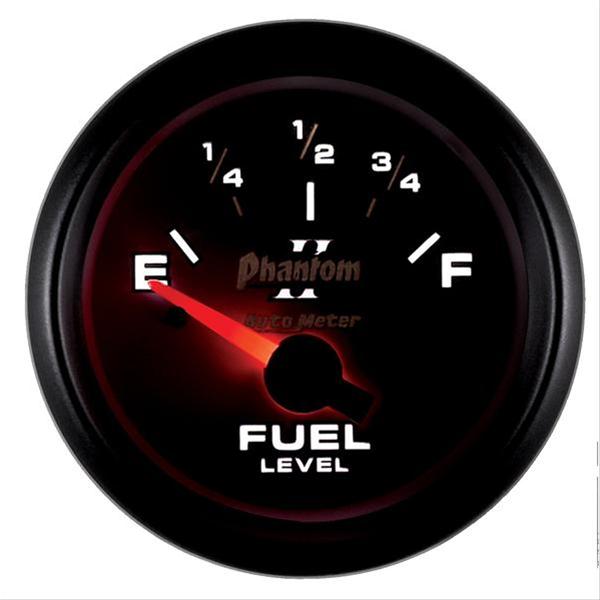 Autometer Phantom 2-1/16in 0-90 OHM Fuel Level Gauge thumbnail 2