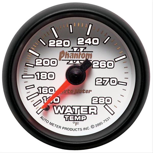 Autometer Phantom II 52.4mm Mechanical 140-280 Deg F Water Temperature Gauge thumbnail 2
