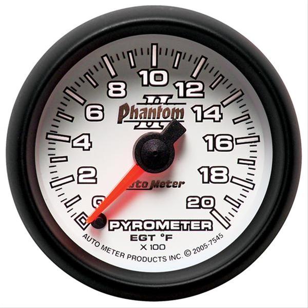 Autometer Phantom II 52.4mm Full Sweep Electronic 0-2000 Def F EGT/Pyrometer Gauge thumbnail 2