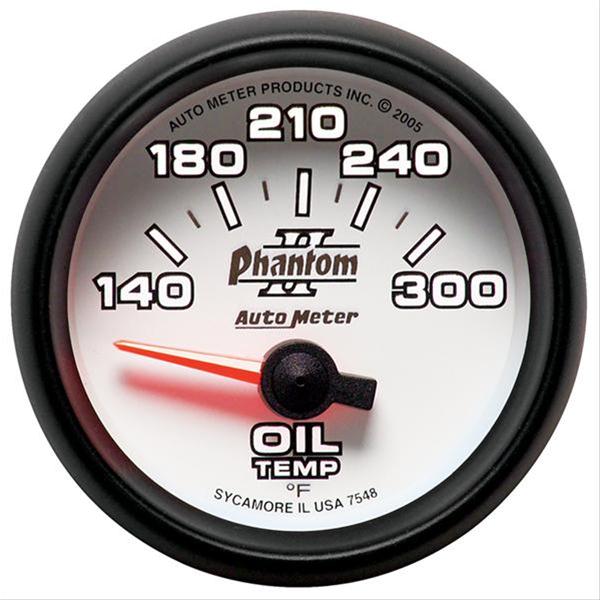Autometer Phantom II 52mm Short Sweep Electronic 140-300 Deg F Oil Temperature Gauge thumbnail 2