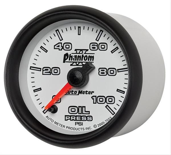 Autometer Phantom II 52mm Full Sweep Electronic 0-100 PSI Oil Pressure Gauge thumbnail 2