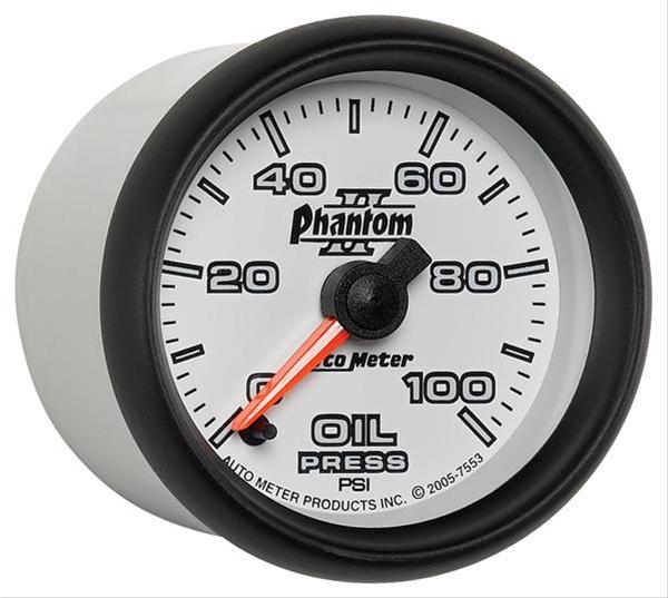 Autometer Phantom II 52mm Full Sweep Electronic 0-100 PSI Oil Pressure Gauge thumbnail 3