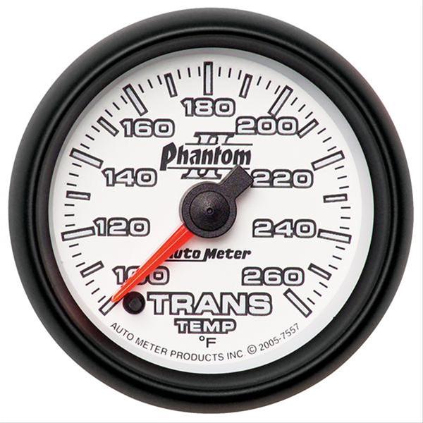 Autometer Phantom II 52mm Full Sweep Electronic 100-260 Deg F Transmission Temperature Gauge