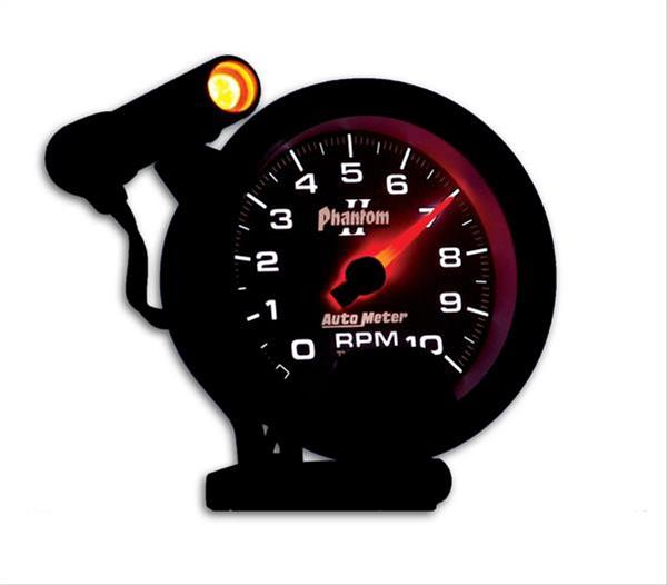 Autometer Phantom II 3.75in Pedestal Mount 10k RPM w/ Ext. Shift-Lite Tachometer thumbnail 2