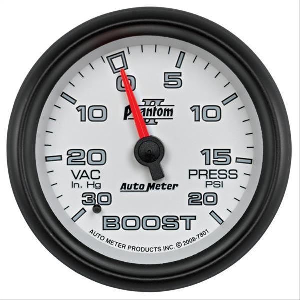 AutoMeter Gauge Vac/Boost 2-5/8in. 30Inhg-20PSI Mechanical Phantom II