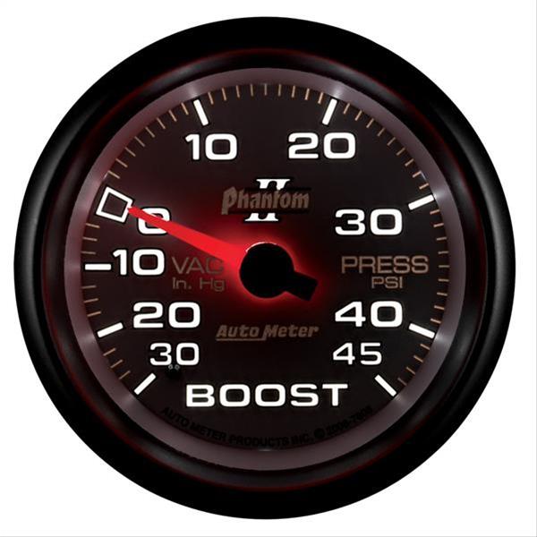 Autometer Phantom II 2-5/8in 30INHG-45PSI Phantom Mechanical Boost/Vacuum Gauge thumbnail 2