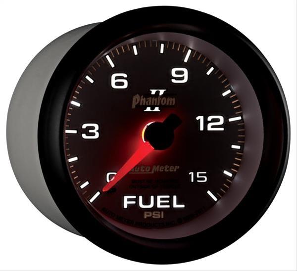 Autometer Phantom II 2-5/8in 0-15PSI Mechanical Fuel Pressure Gauge thumbnail 4