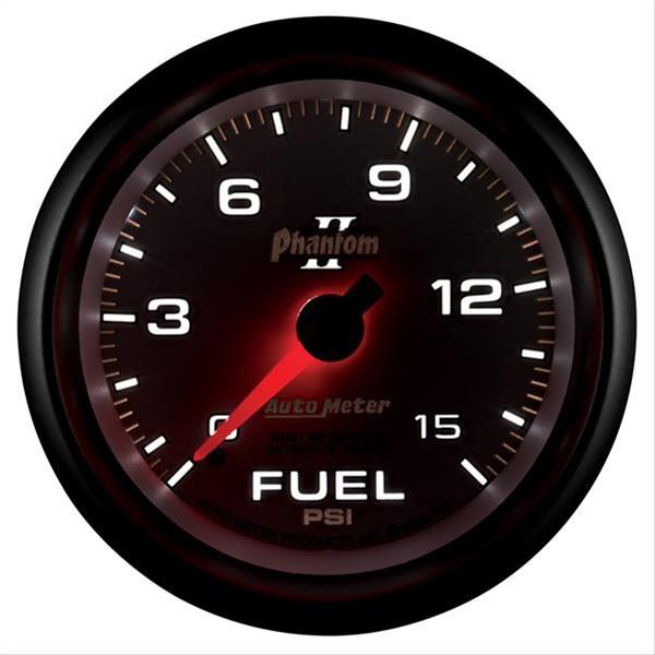Autometer Phantom II 2-5/8in 0-15PSI Mechanical Fuel Pressure Gauge thumbnail 2