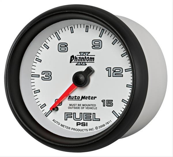 Autometer Phantom II 2-5/8in 0-15PSI Mechanical Fuel Pressure Gauge thumbnail 5
