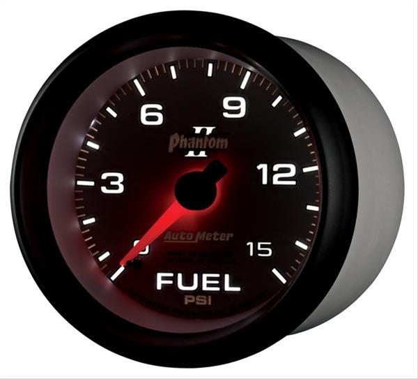 Autometer Phantom II 2-5/8in 0-15PSI Mechanical Fuel Pressure Gauge thumbnail 6