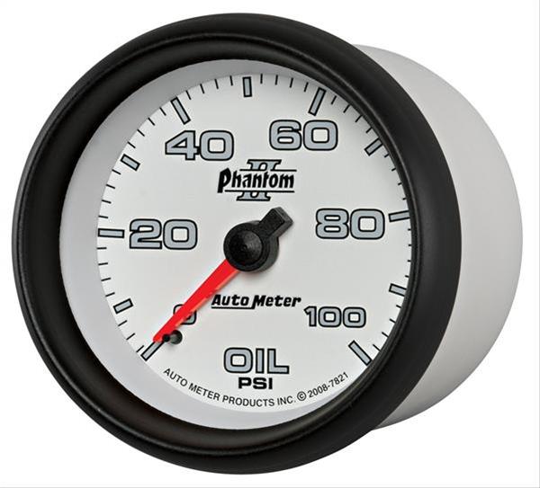 Autometer Phantom II 2-5/8in 100 PSI Mechanical Oil Pressure Gauge thumbnail 5