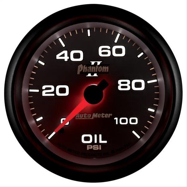 Autometer Phantom II 2-5/8in 100 PSI Mechanical Oil Pressure Gauge thumbnail 2