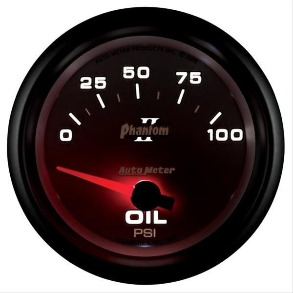 Autometer Phantom II 2 5/8in 0-100 PSI Short Sweep Electronic Oil Pressure Gauge thumbnail 2