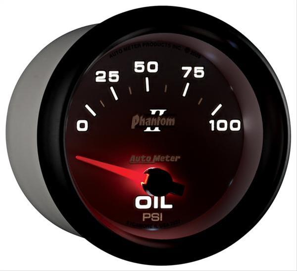 Autometer Phantom II 2 5/8in 0-100 PSI Short Sweep Electronic Oil Pressure Gauge thumbnail 4
