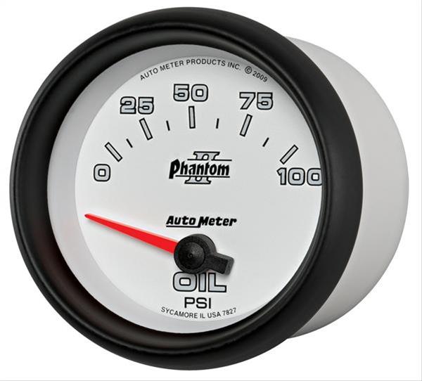 Autometer Phantom II 2 5/8in 0-100 PSI Short Sweep Electronic Oil Pressure Gauge thumbnail 5