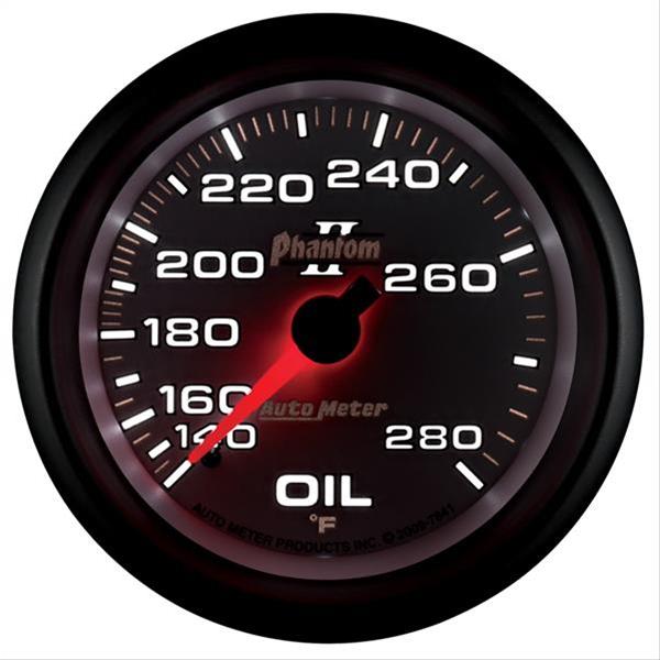 AutoMeter Gauge Oil Temp 2-5/8in. 140-280 Deg. F Mechanical Phantom II thumbnail 2