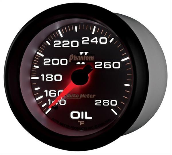 AutoMeter Gauge Oil Temp 2-5/8in. 140-280 Deg. F Mechanical Phantom II thumbnail 6