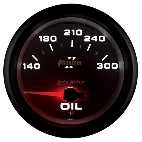 Autometer Phantom II 2 5/8in 140-300 Degree F Short Sweep Electronic Oil Temperature Gauge thumbnail 2