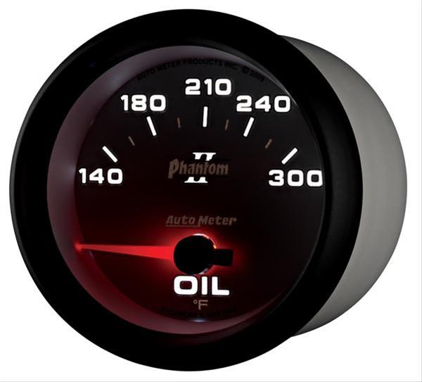 Autometer Phantom II 2 5/8in 140-300 Degree F Short Sweep Electronic Oil Temperature Gauge thumbnail 6