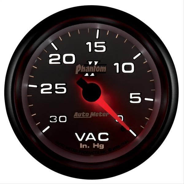 AutoMeter Gauge Vacuum 2-5/8in. 30Inhg Mechanical Phantom II thumbnail 2