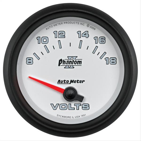 Autometer Phantom II 2-5/8in 18V Electric Voltmeter Gauge