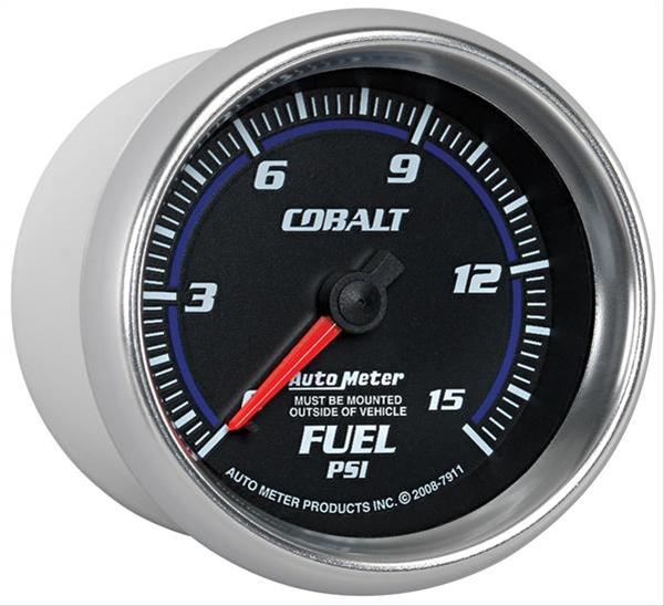 Autometer Cobalt 2-5/8in Mechanical Fuel Pressure Gauge 0-15 PSI thumbnail 3