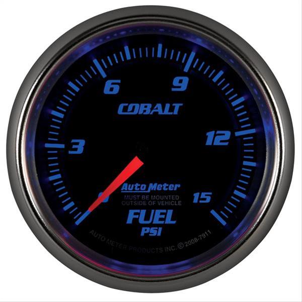Autometer Cobalt 2-5/8in Mechanical Fuel Pressure Gauge 0-15 PSI thumbnail 2