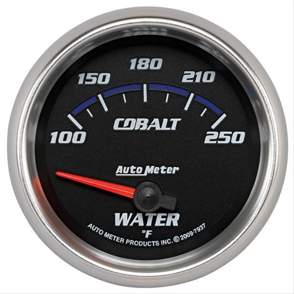 Autometer Cobalt 66mm 100-250 Degree F Electric Water Temperature Gauge