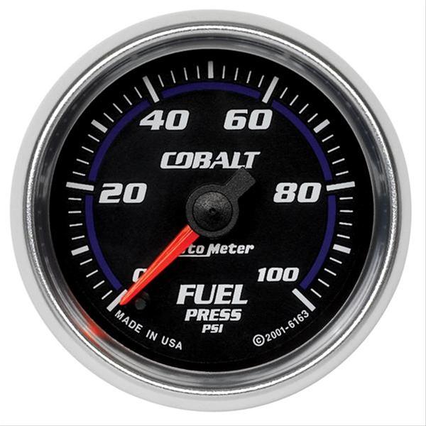 Autometer Cobalt Fuel Pressure Gauge 2-5/8in 100PSI Stepper Motor w/ Peak and Warn