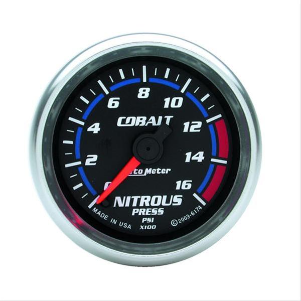 AutoMeter Gauge Nitrous Press 2-5/8in. 1600PSI Stepper Motor W/ Peak & Warn Cobalt