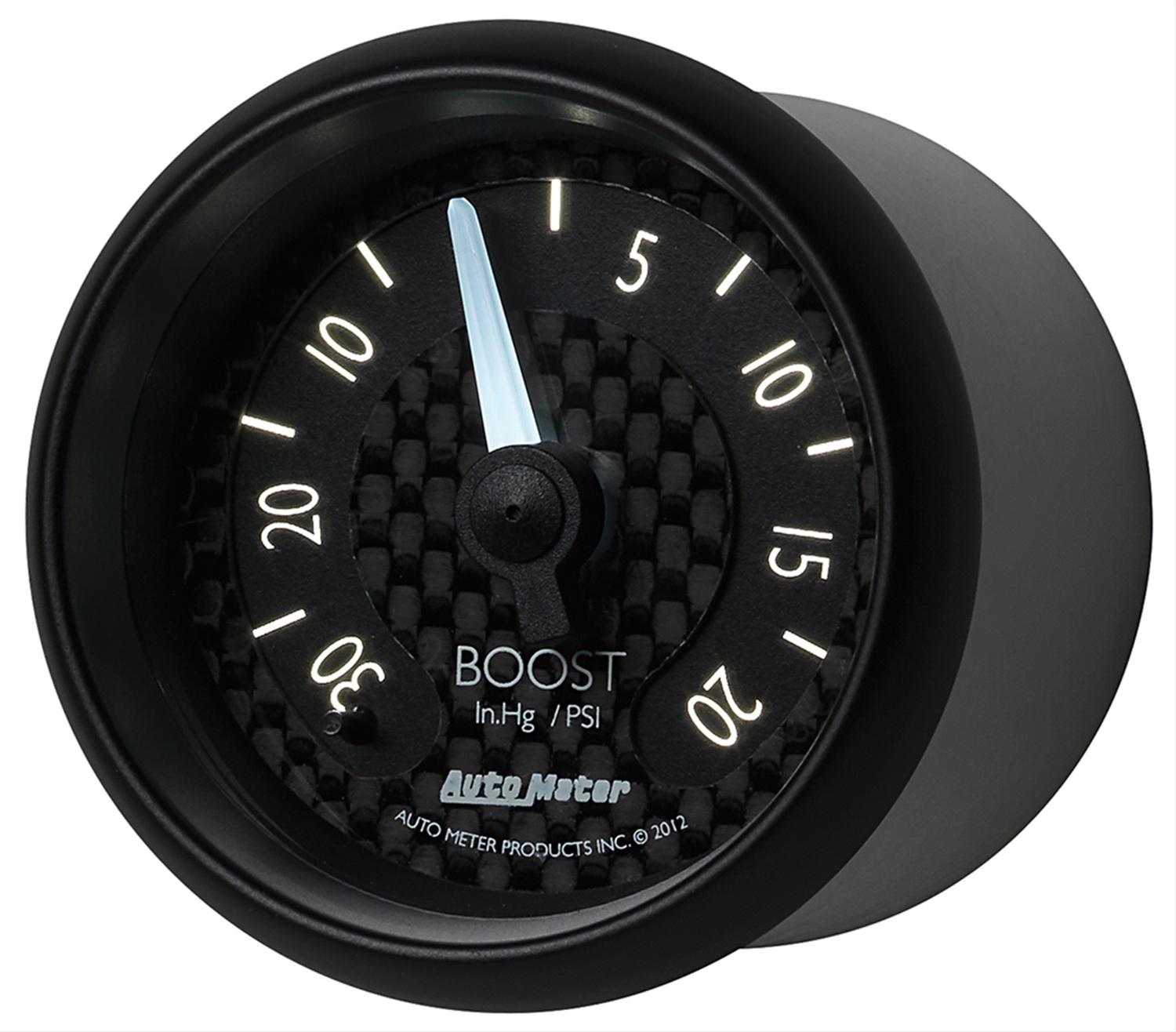 Autometer GT Series 52mm Mechanical 30 In Hg/20 psi Vacuum/Boost Gauge thumbnail 3