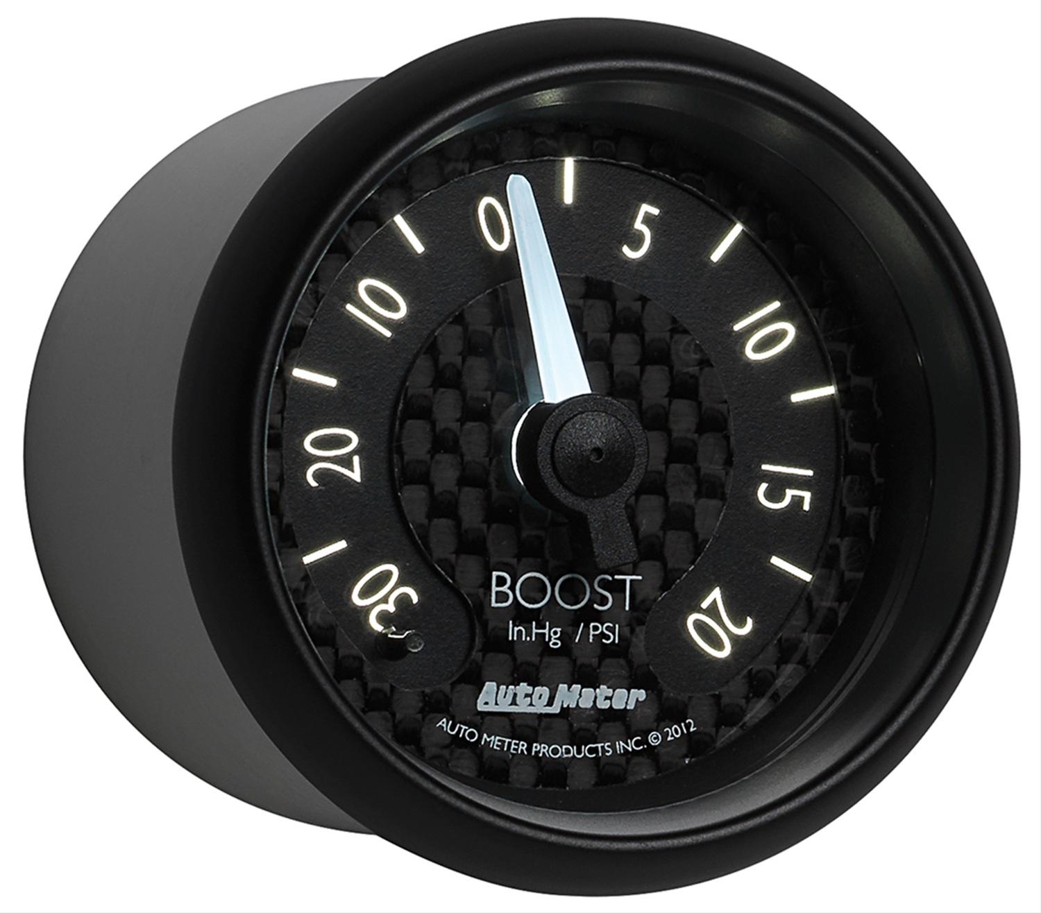 Autometer GT Series 52mm Mechanical 30 In Hg/20 psi Vacuum/Boost Gauge thumbnail 2