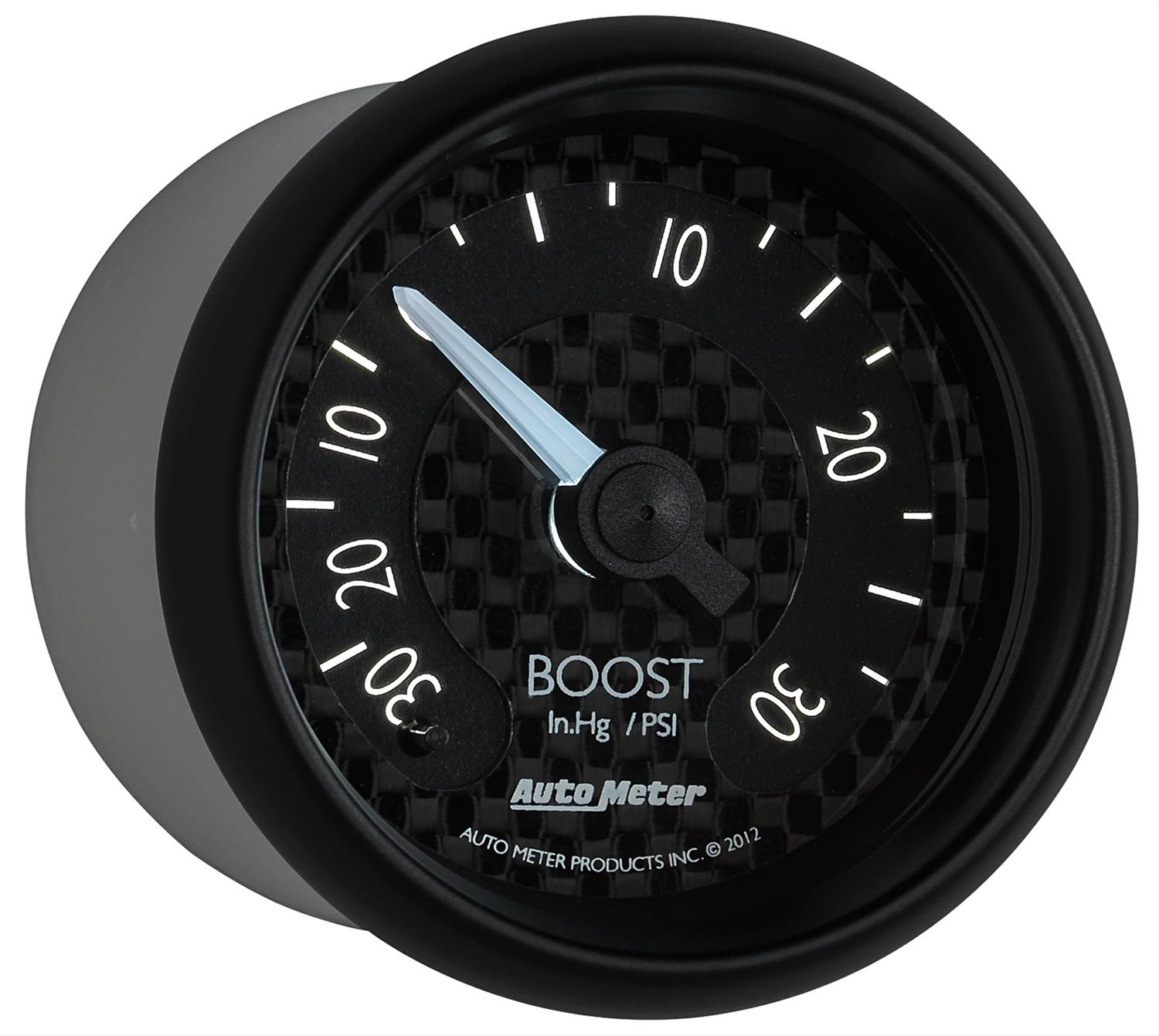 Autometer GT Series 52mm Mechanical 30 In Hg/30 psi Vacuum/Boost Gauge thumbnail 3