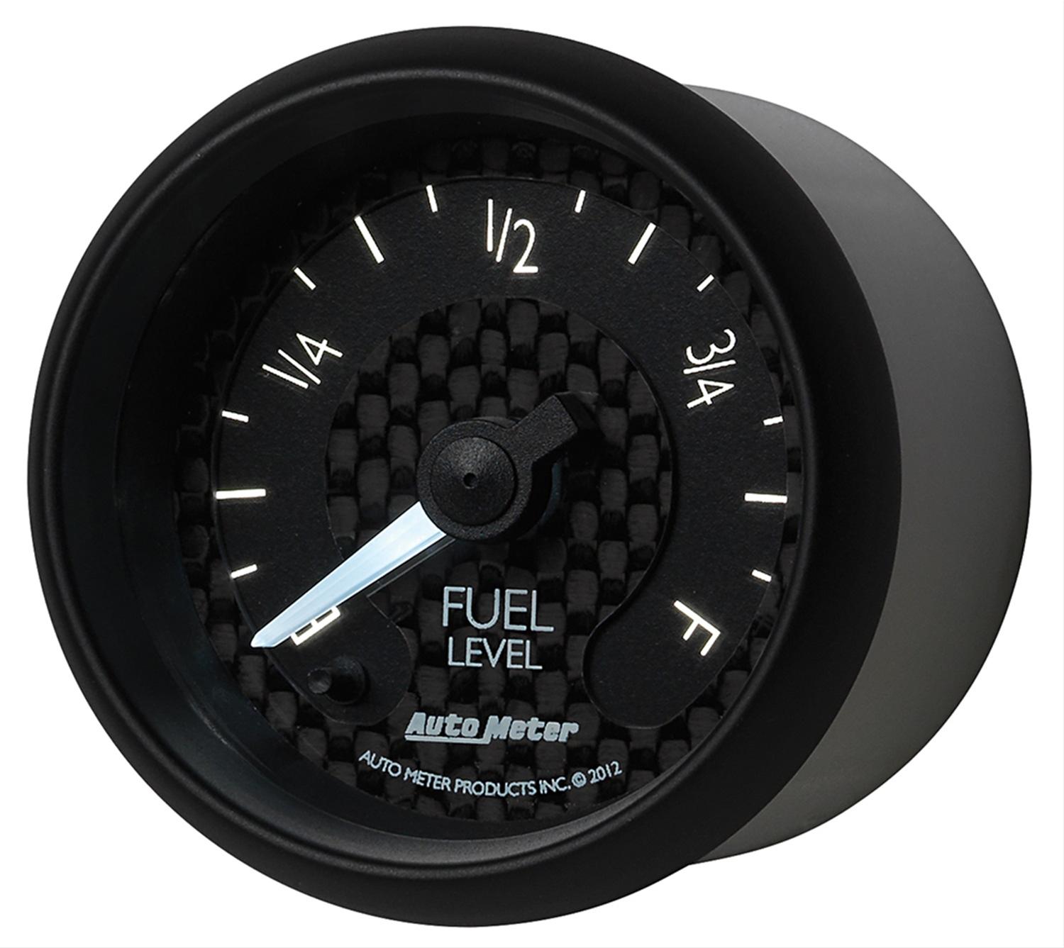Autometer GT Series 52mm Full Sweep Electronic 0-280 ohm Fuel Level Programmable Empty-Full Range thumbnail 6