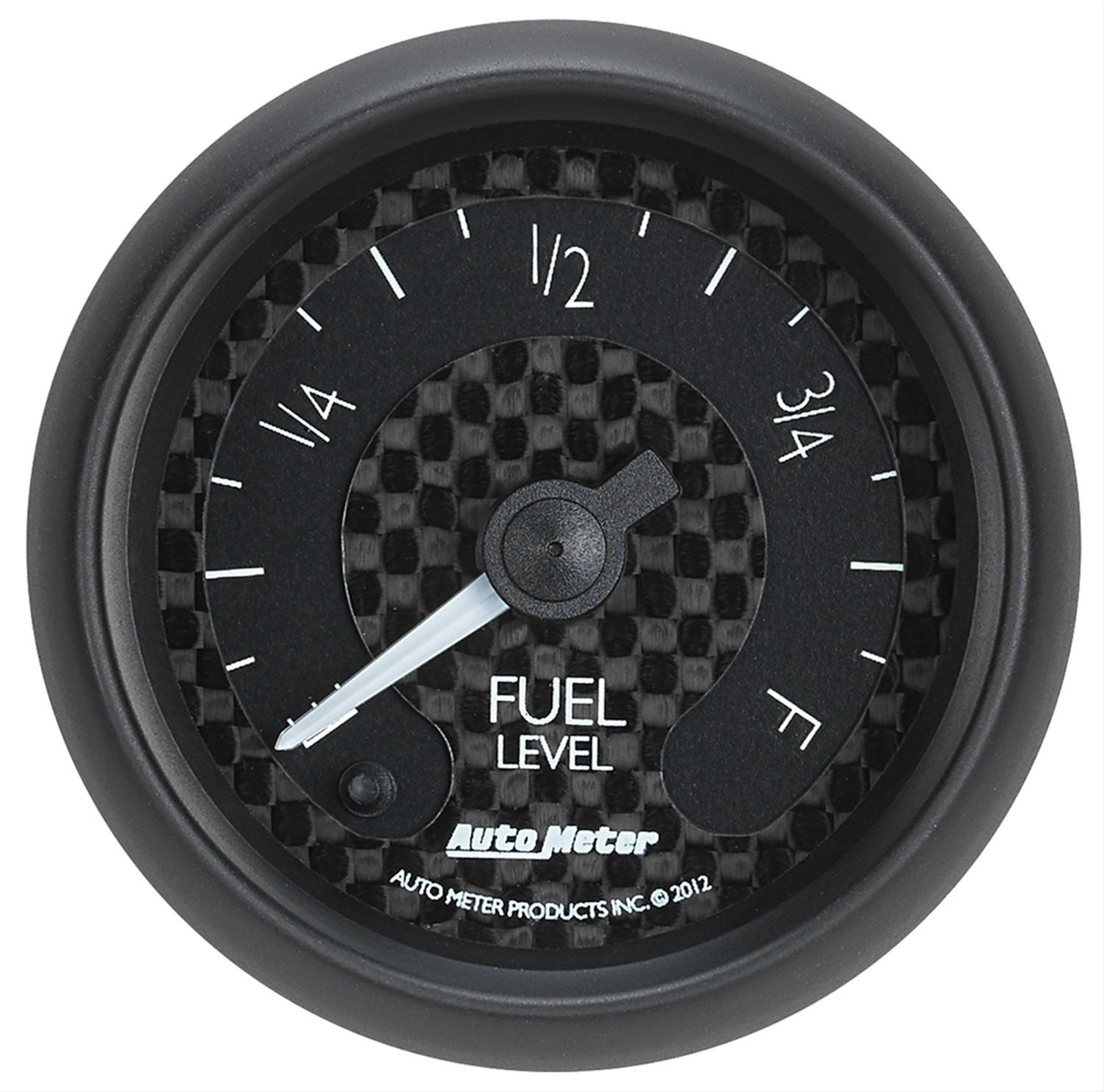 Autometer GT Series 52mm Full Sweep Electronic 0-280 ohm Fuel Level Programmable Empty-Full Range