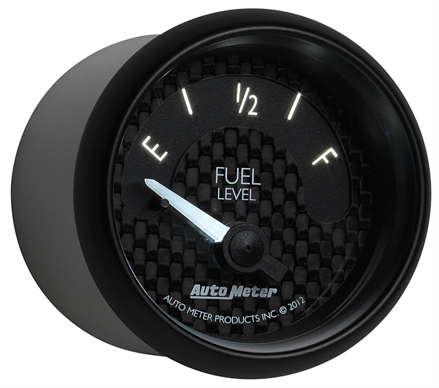 Autometer GT Series 52mm Short Sweep Electronic 0-90 ohms Fuel Level (For most 65-97 GM) thumbnail 3
