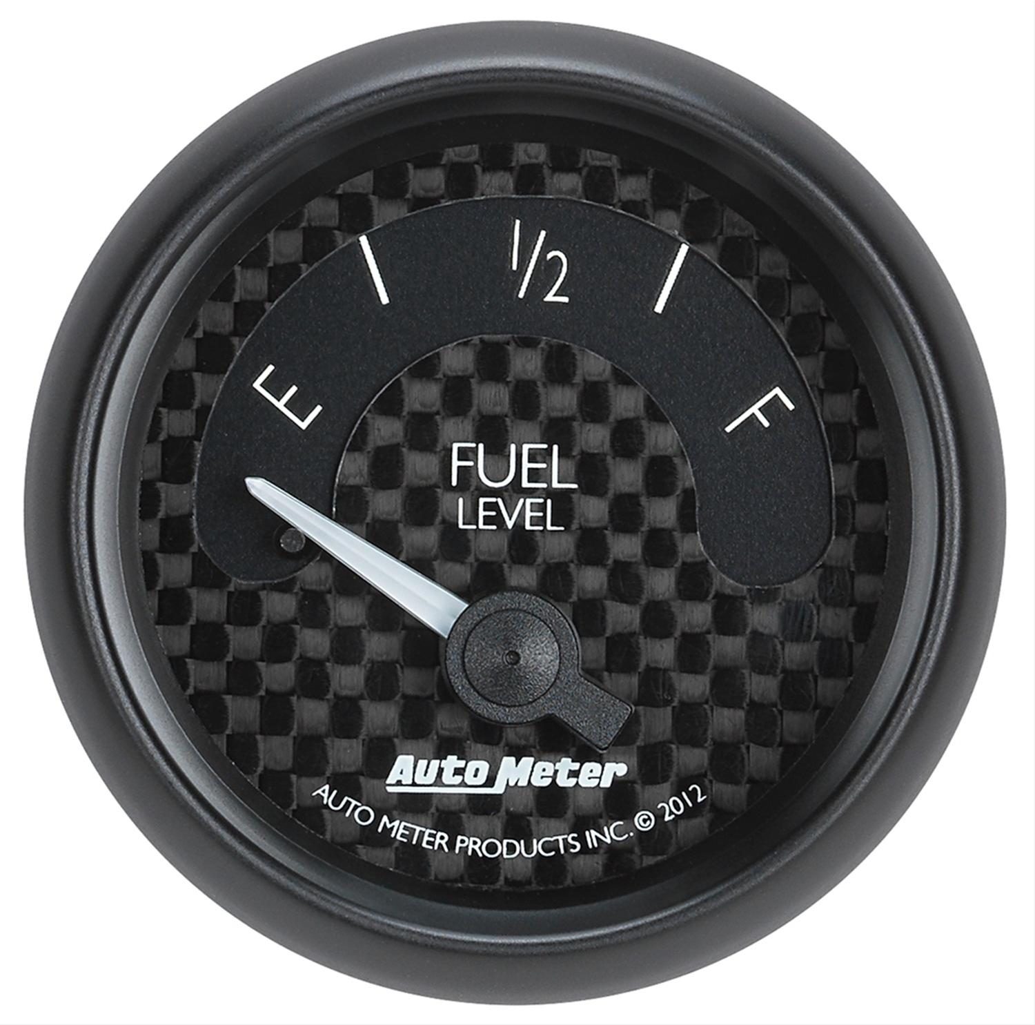 Autometer GT Series 52mm Short Sweep Electronic 0-90 ohms Fuel Level (For most 65-97 GM)
